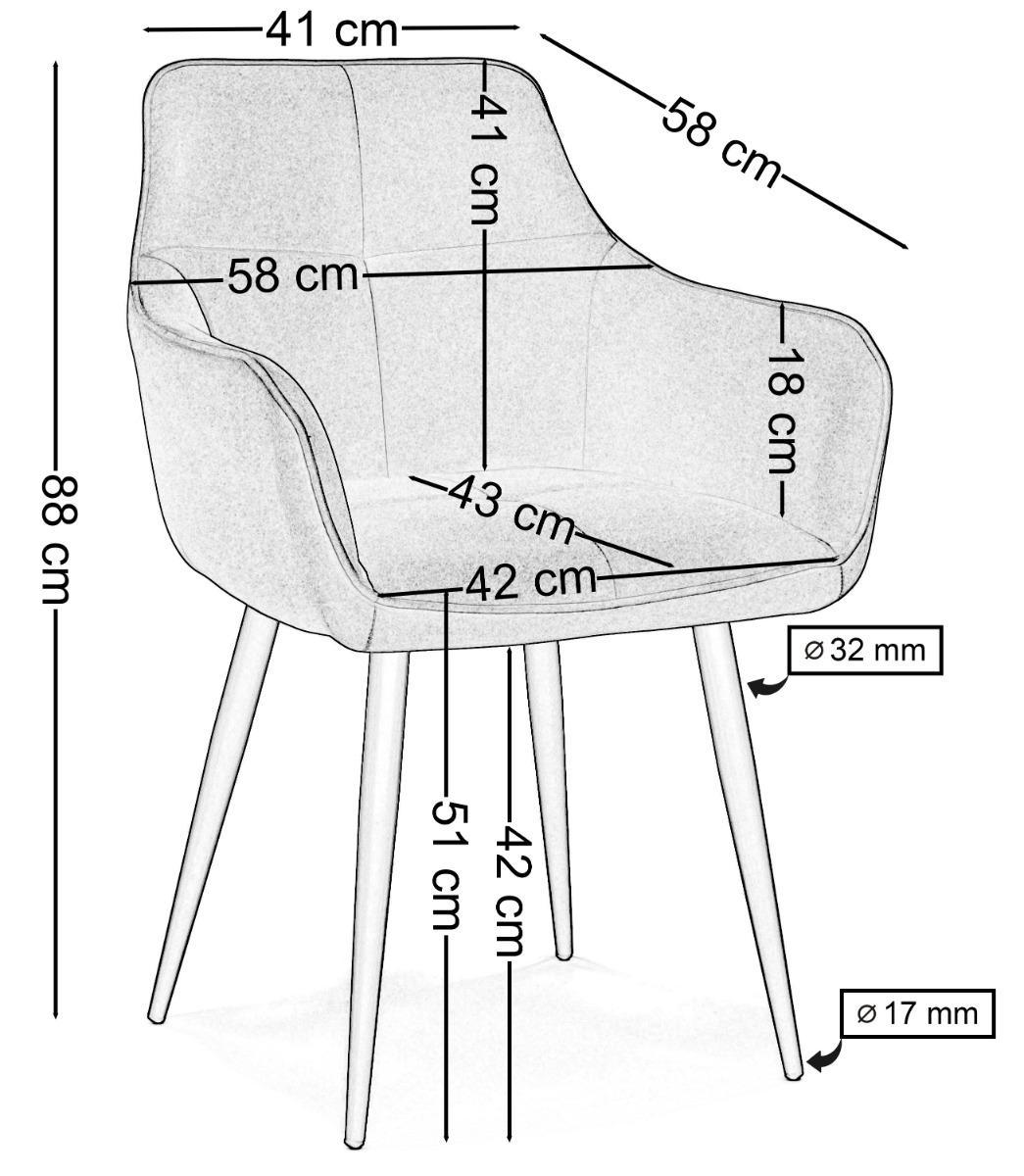 Krzesło QUATTRO w kolorze szarym tapicerowane welurowe velvet aksamit do jadalni lub salonu  nr. 14