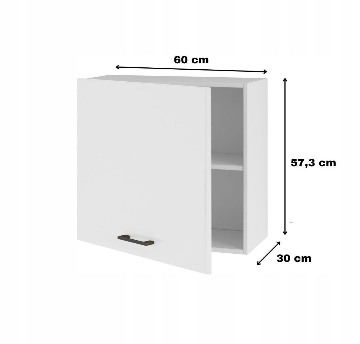 Szafka kuchenna wisząca górna 60x30x57,3 cm biały akryl połysk nr. 2