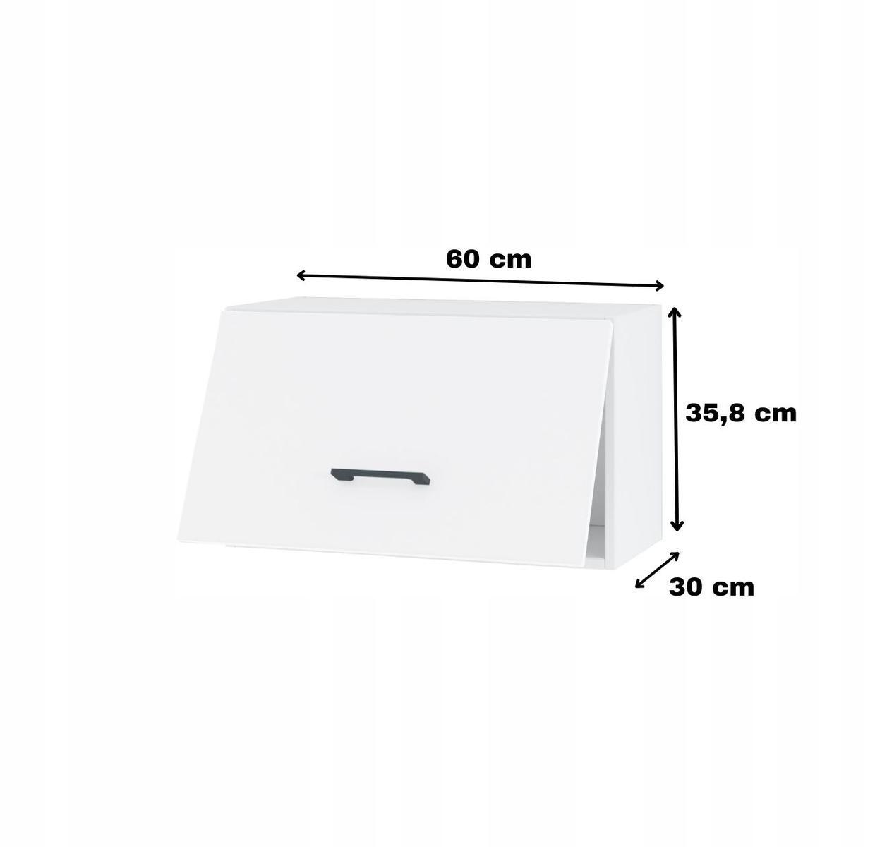 Szafka kuchenna okapowa górna 60x35x30 cm biały akryl połysk do zestawów nr. 2