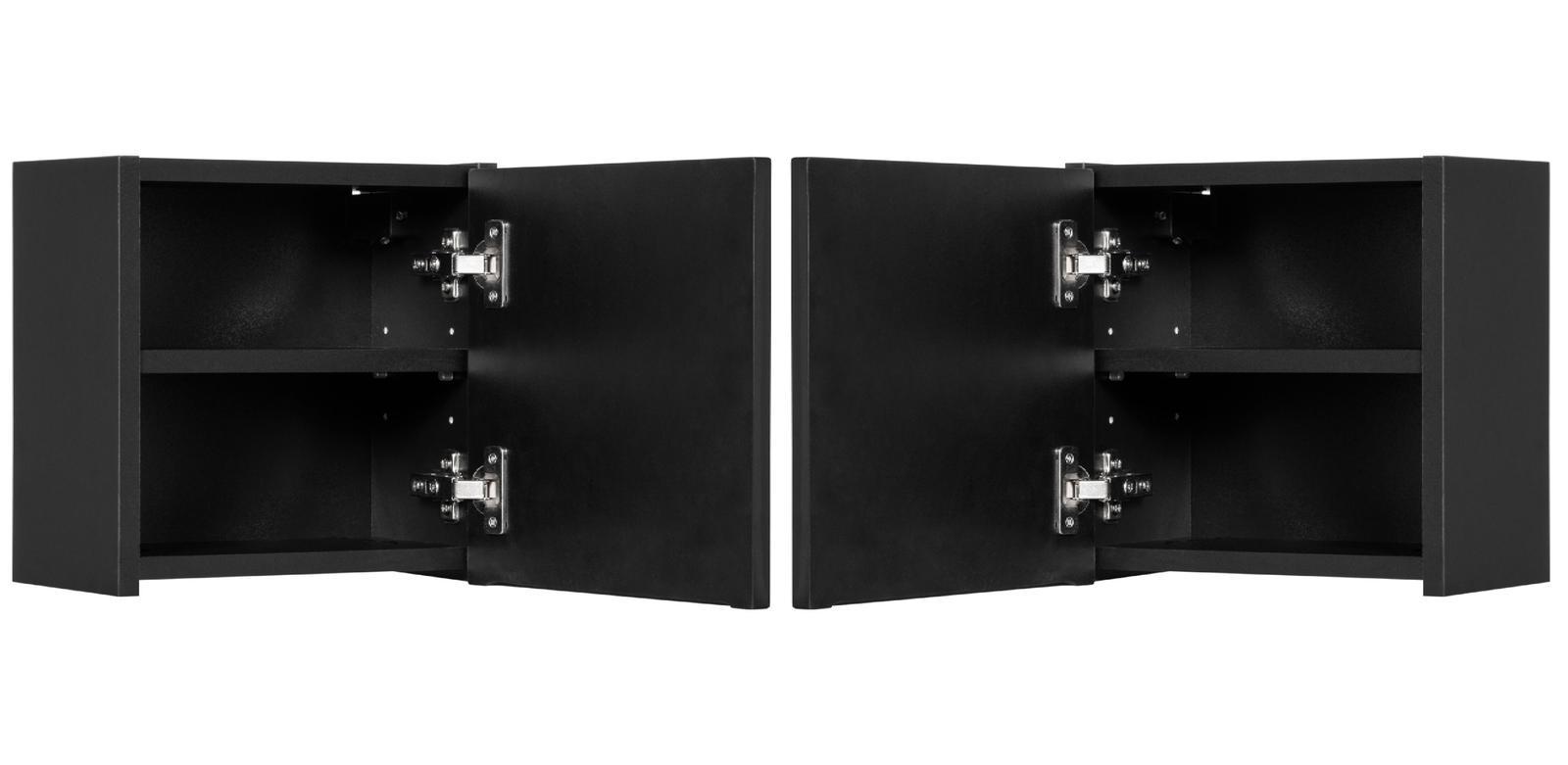 Szafka łazienkowa wisząca górna 30 cm NOVA BLACK kwadrat ryflowany front drzwi czarna nr. 5