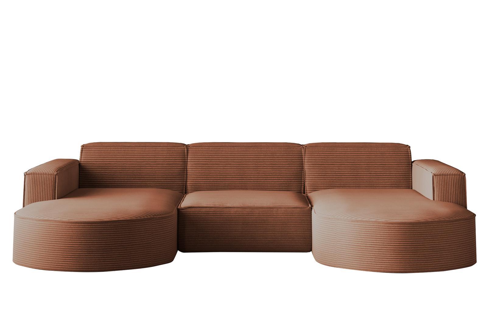 Sofa MODENA STUDIO 299x165x78 cm bez funkcji spania do salonu sztruksowa POSO ceglasty nr. 1