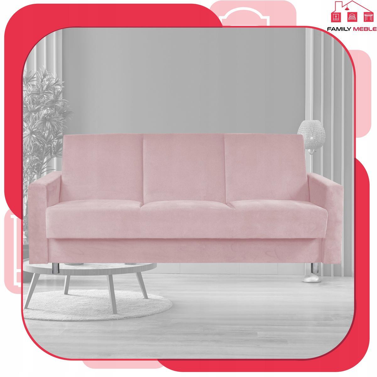 Wersalka ALICJA 212x100 cm różowa rozkładana kanapa z pojemnikiem tapczan do salonu Trinity nr. 2