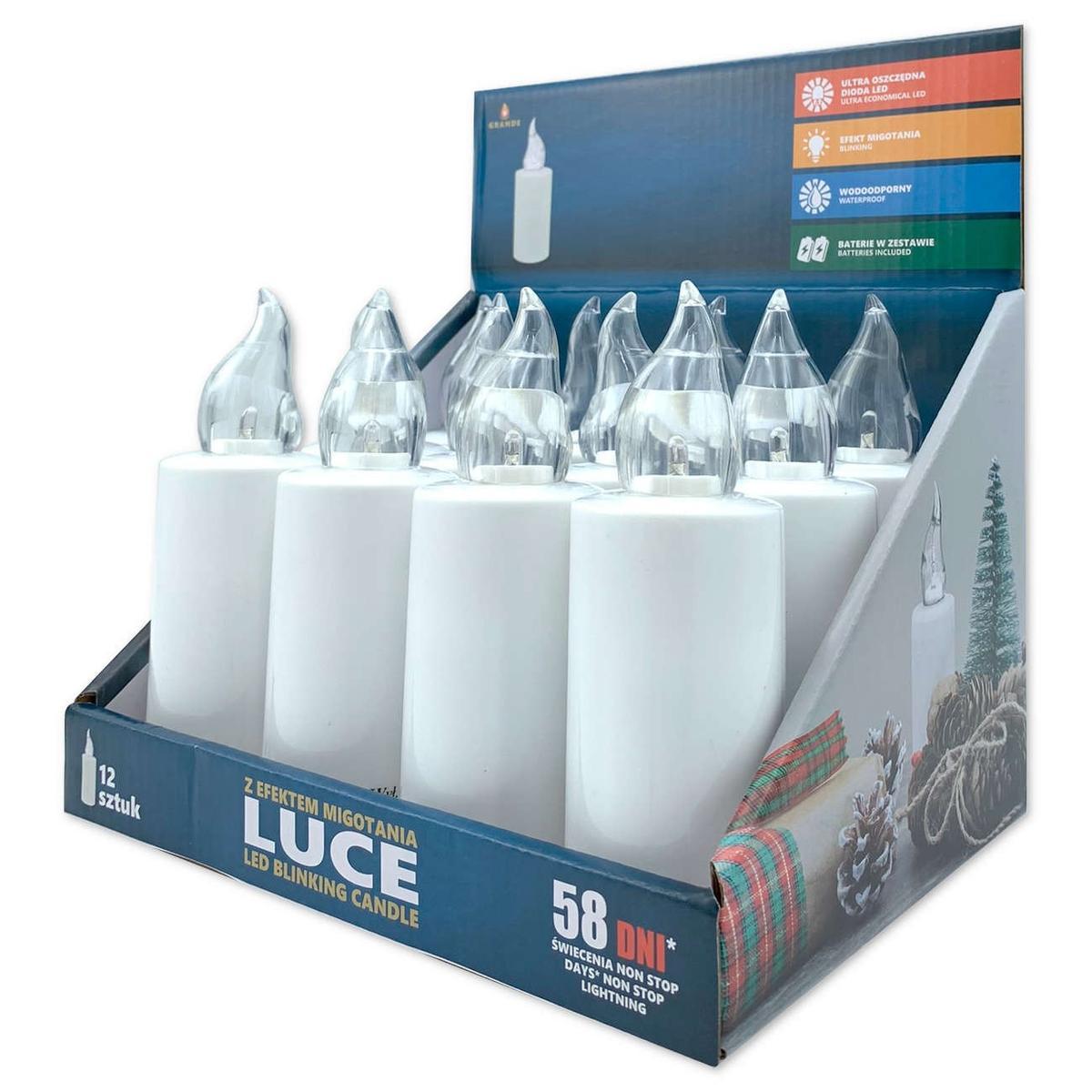 Wkłady do zniczy LED Grande Luce 12 sztuk białe nr. 1