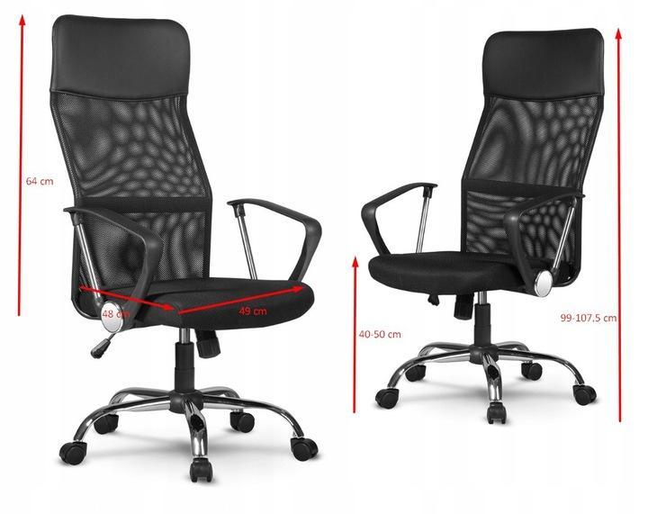Fotel obrotowy Nemo 61x99x50 cm czarne krzesło do biura  nr. 4