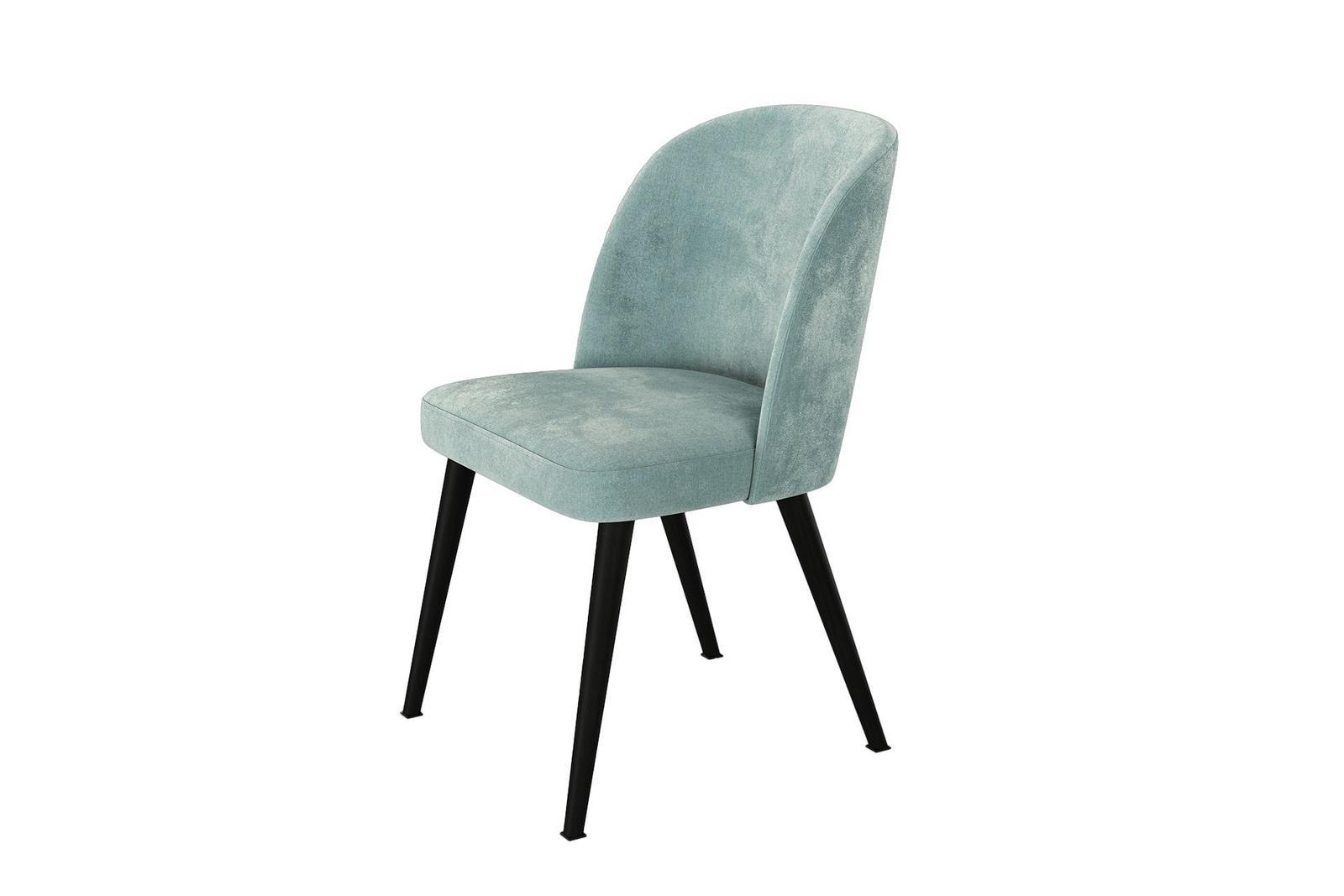  Krzesło DELUXE KR-2 53x49x83 cm welurowe do jadalni niebieski nr. 2