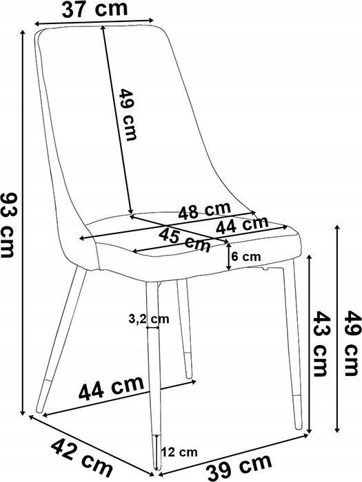 Krzesło tapicerowane Dexter Velvet 48x93x58 cm granatowy na czarnych nóżkach do jadalni lub salonu  9 Full Screen