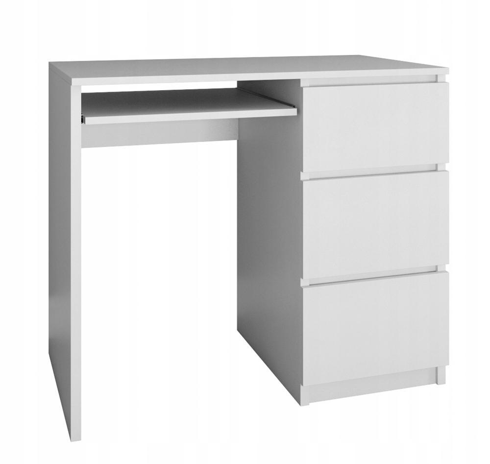 Biurko LIMA 98x76x51 cm białe prawe szuflady półka do biura  0 Full Screen