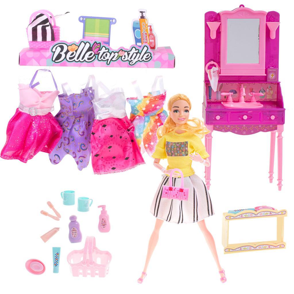 Lalka barbie stylistka zestaw zabawka dla dziewczynki akcesoria 34x43x8 cm nr. 4