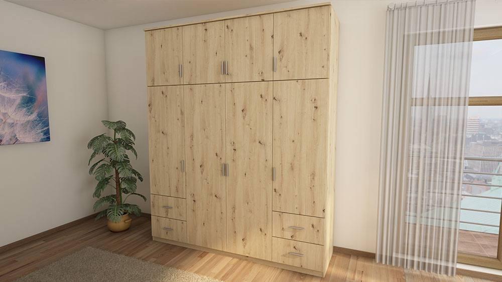 Duża szafa do sypialni garderoba szuflady Dąb Artisan 200x242x60 nr. 2