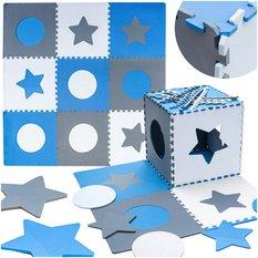 Puzzle piankowe mata dla dzieci 180x180cm 9 elementów szaro-niebieska - Miniaturka zdjęcia nr 1