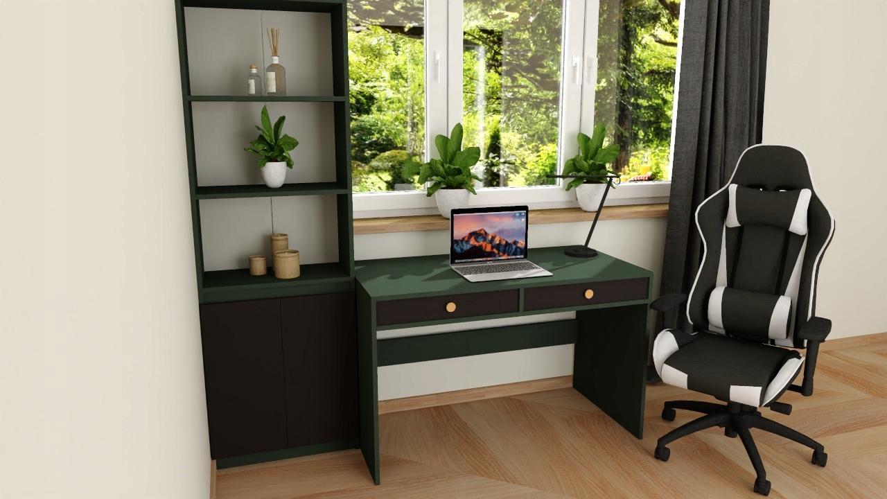 Toaletka biurko MONODIS 120x75x60 cm do sypialni butelkowa zieleń front czarny nr. 3