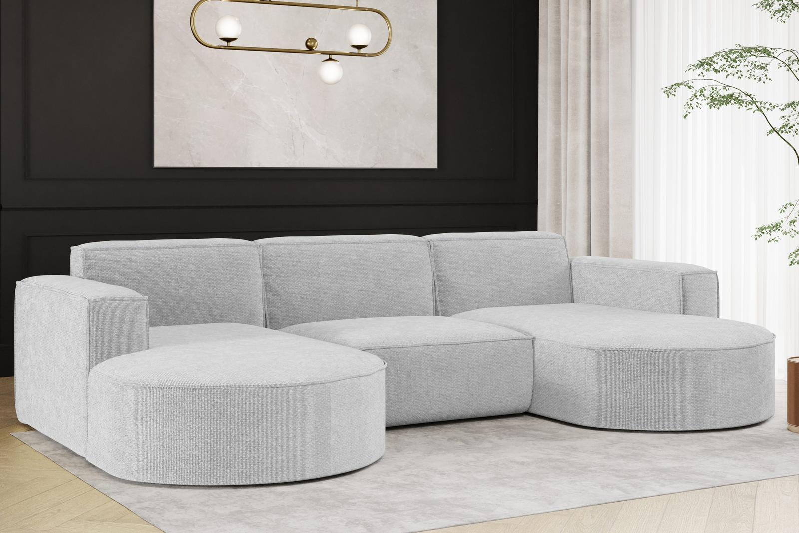 Sofa MODENA STUDIO 299x165x78 cm w kształcie U bez funkcji spania do salonu NORDIC szara nr. 2