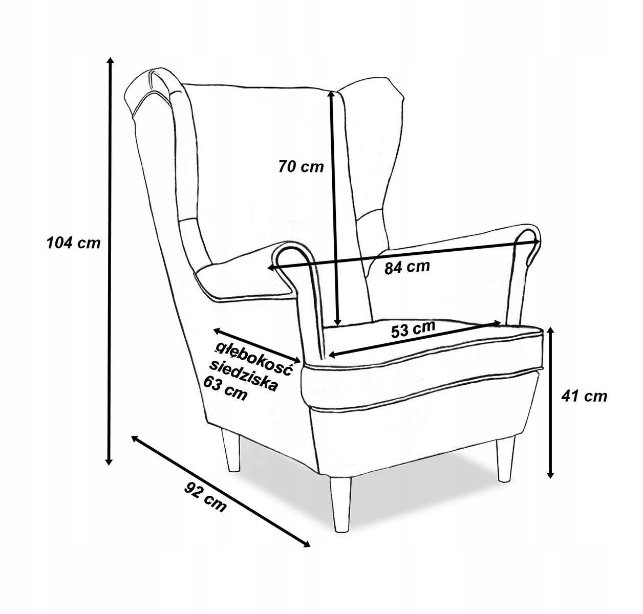 Fotel uszak z podnóżkiem miodowy 84x104x92 cm nr. 5