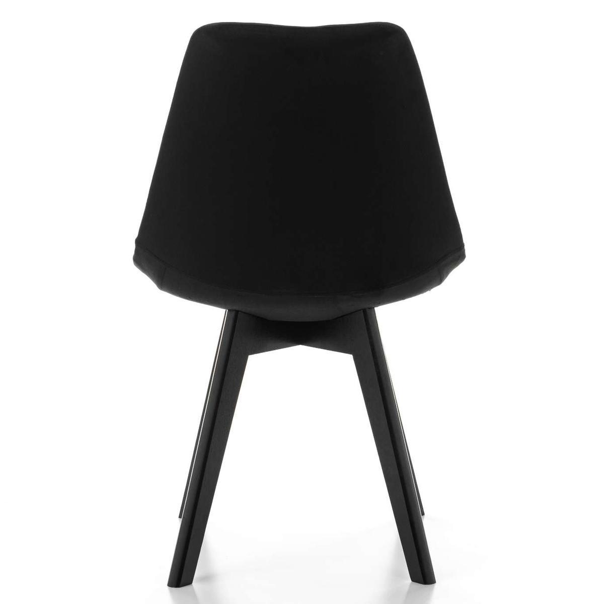 Krzesło DUBLIN czarne welurowe czarne nóżki z poduszką do jadalni lub salonu nr. 8