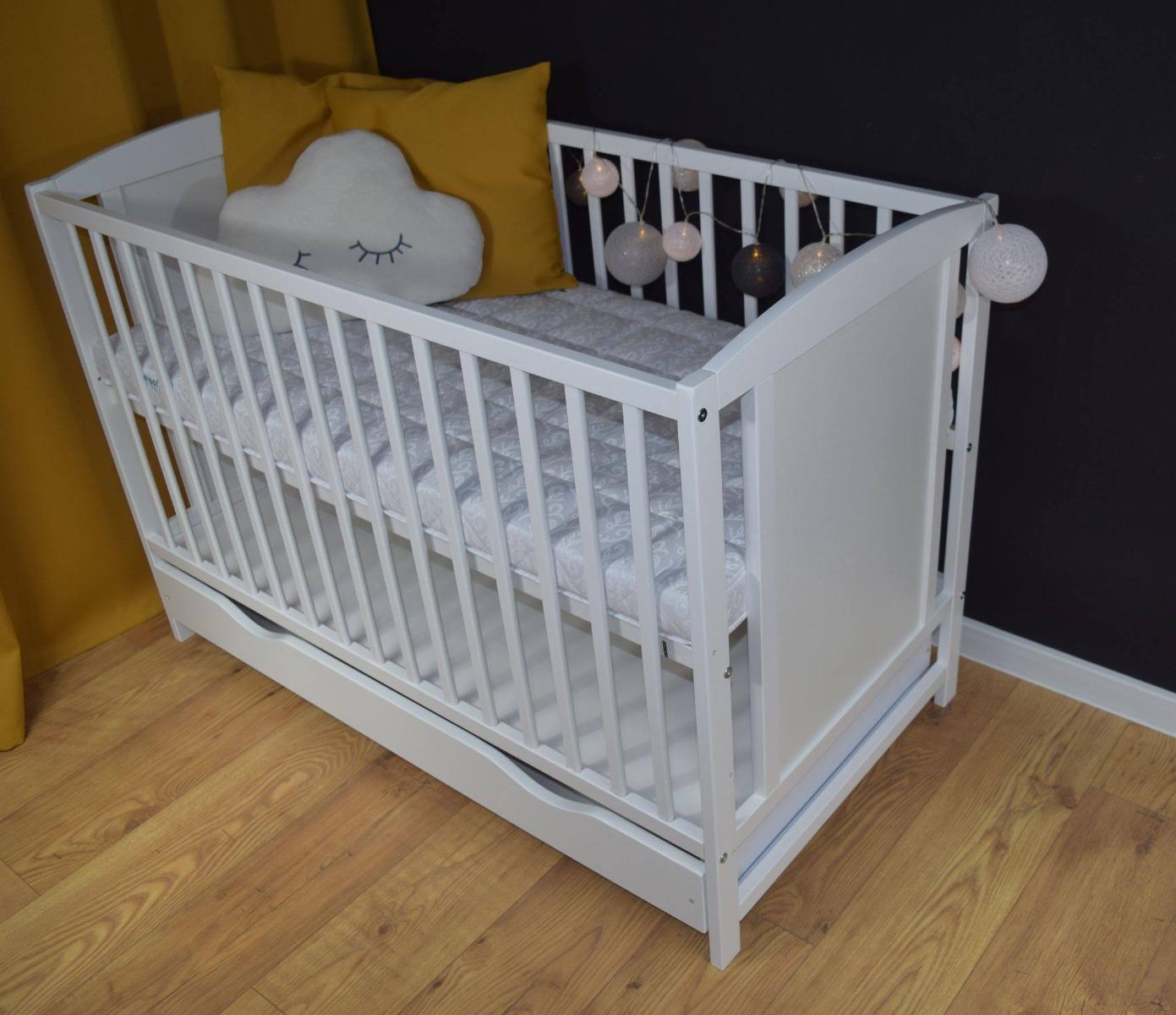 Łóżeczko 120x60 cm białe wyjmowane szczebelki dla niemowląt 2 Full Screen