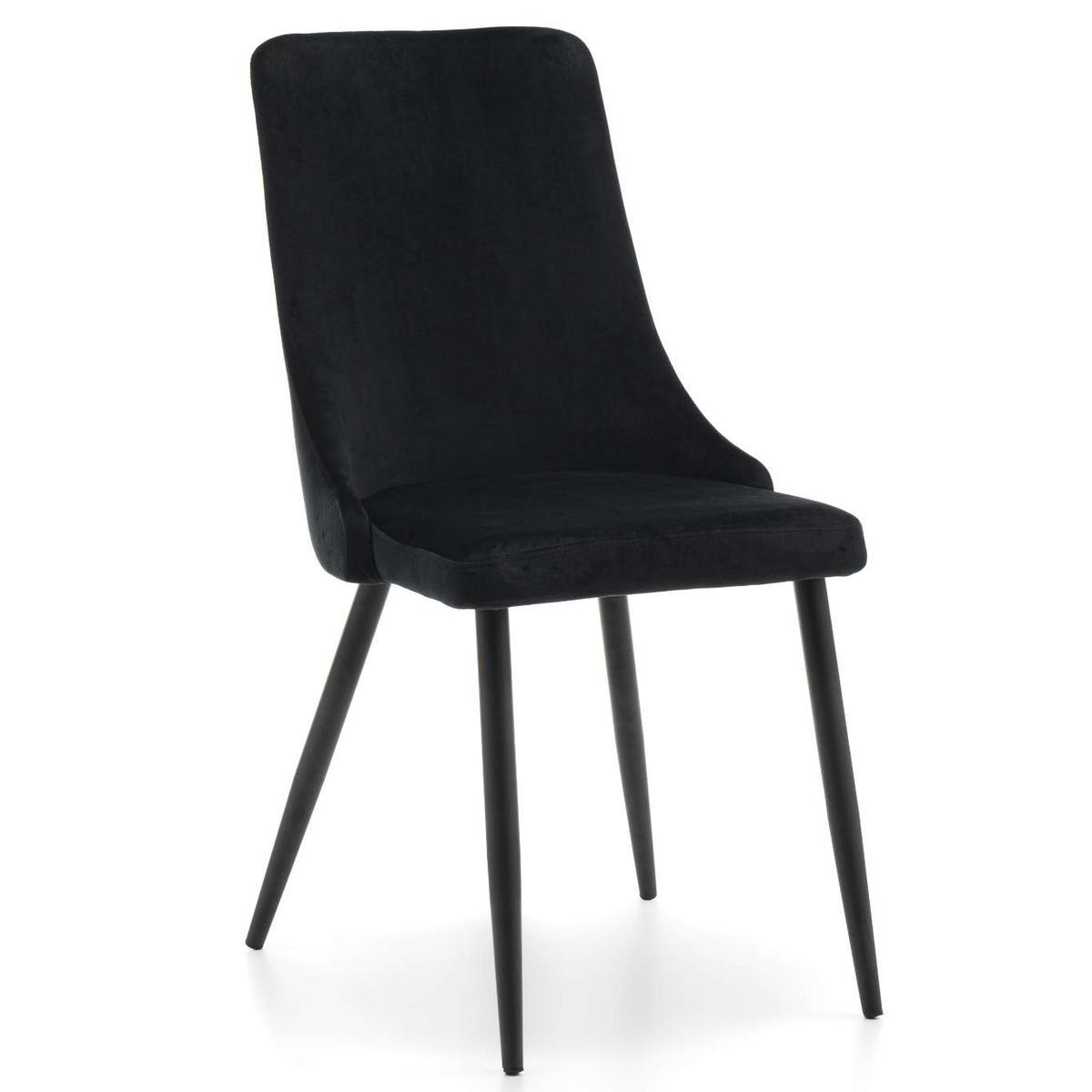 Krzesło UNO czarne tapicerowane welurem do jadalni lub salonu  nr. 1