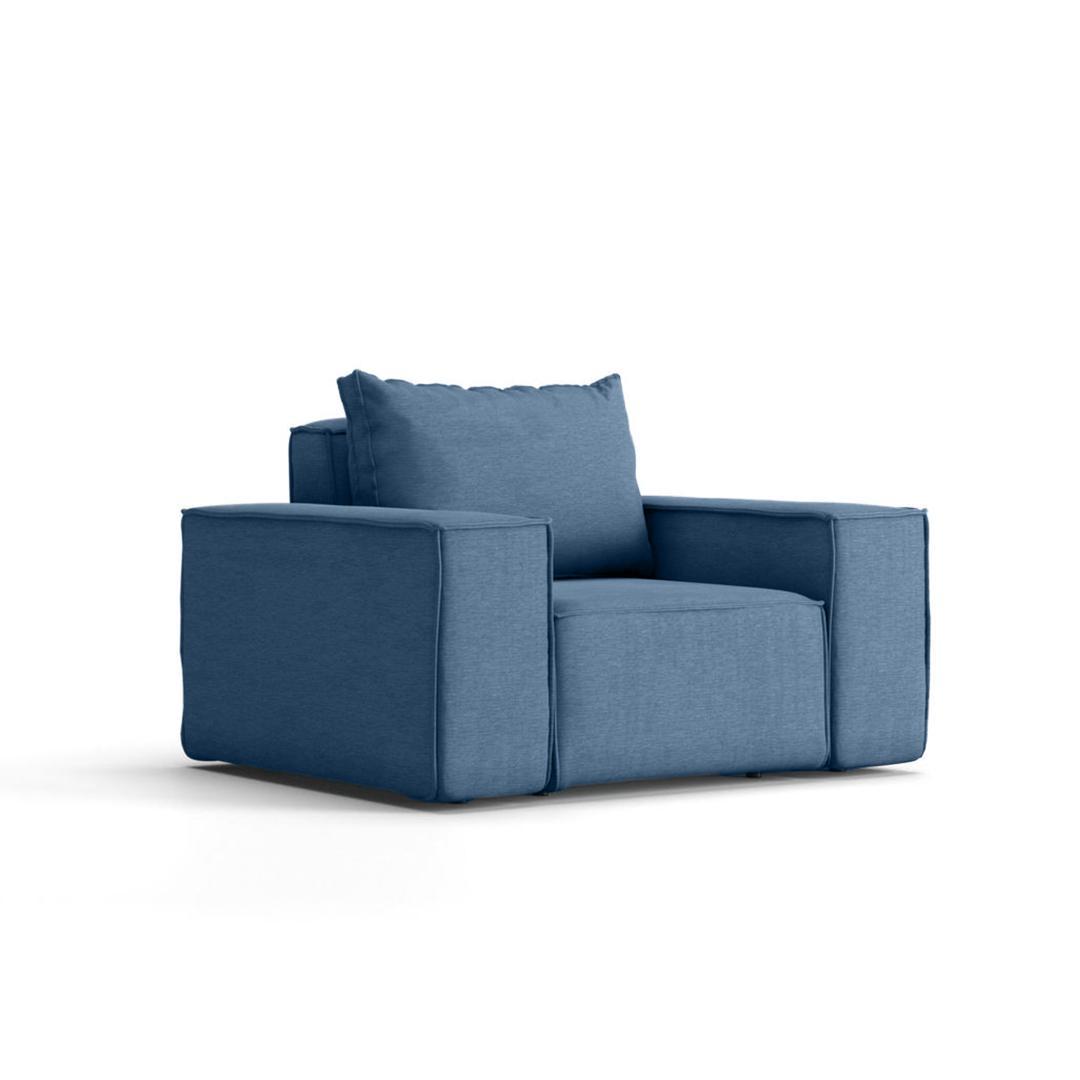 Sofa jednoosobowa SONNE 115x73x88 cm wodoodporna UV do ogrodu + poduszka niebieska 0 Full Screen