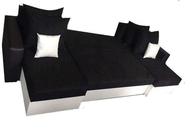 Narożnik MAXI 145x300 cm z funkcją spania i przechowywania do salonu czarno-biała  nr. 10
