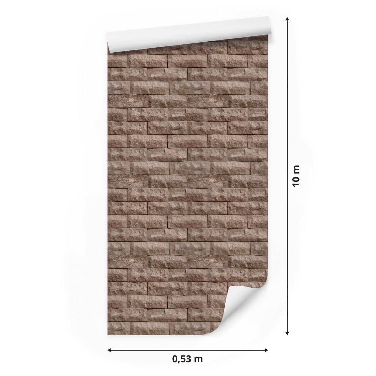 Tapeta Abstrakcyjny CEGLANY Mur Kamień Efekt 3D 53x1000  nr. 2