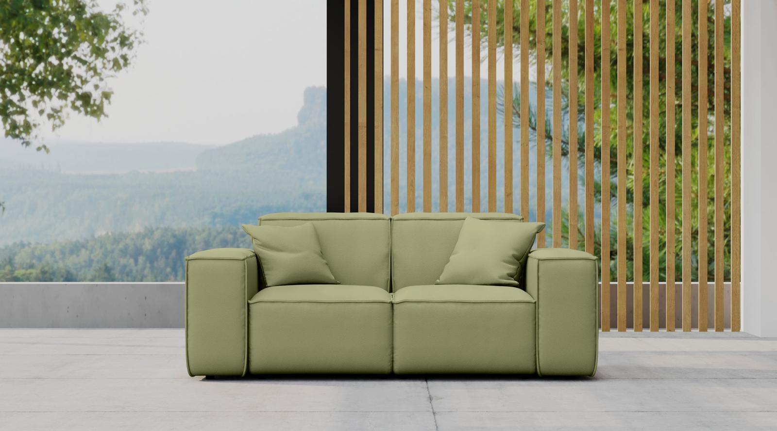 Sofa ogrodowa MALIBU  186x73x88 cm wodoodporna UV 2-os + 2 poduszki do ogrodu jasnozielona nr. 2