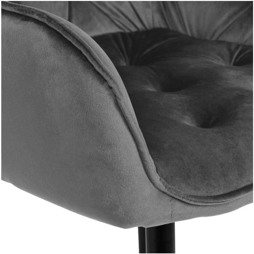 Krzesło fotel King tapicerowane welur PIKOWANE salon szare c 5 Full Screen