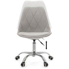 Krzesło do biurka DUBLIN biurowe krzesło obrotowe welurowe z poduszka do pokoju biura ciemnobeżowe - Miniaturka zdjęcia nr 15