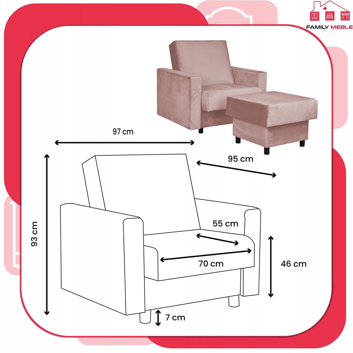 Fotel rozkładany z podnóżkiem Alicja Family Meble 7 Full Screen