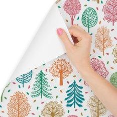 Tapeta, kolorowe drzewa, dekor do pokoju dziecka - Miniaturka zdjęcia nr 1