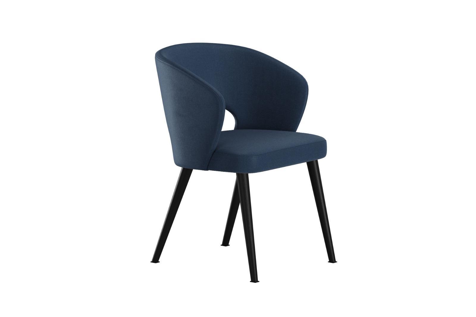 Krzesło DELUXE KR-8 50x60x85 cm welurowe do jadalni ciemnoniebieski nr. 3