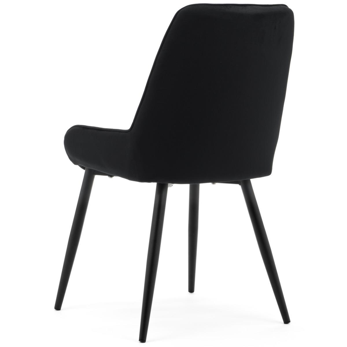 Krzesło LUCA czarne tapicerowane welurem czarne nóżki do jadalni lub salonu 5 Full Screen