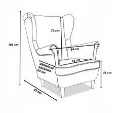 Fotel uszak z podnóżkiem miodowy 84x104x92 cm - Miniaturka zdjęcia nr 5