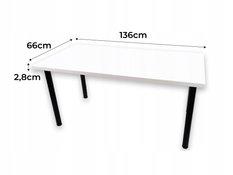 Biurko gamingowe 136x66x28 cm białe stół stabilny do pokoju gracza - Miniaturka zdjęcia nr 2