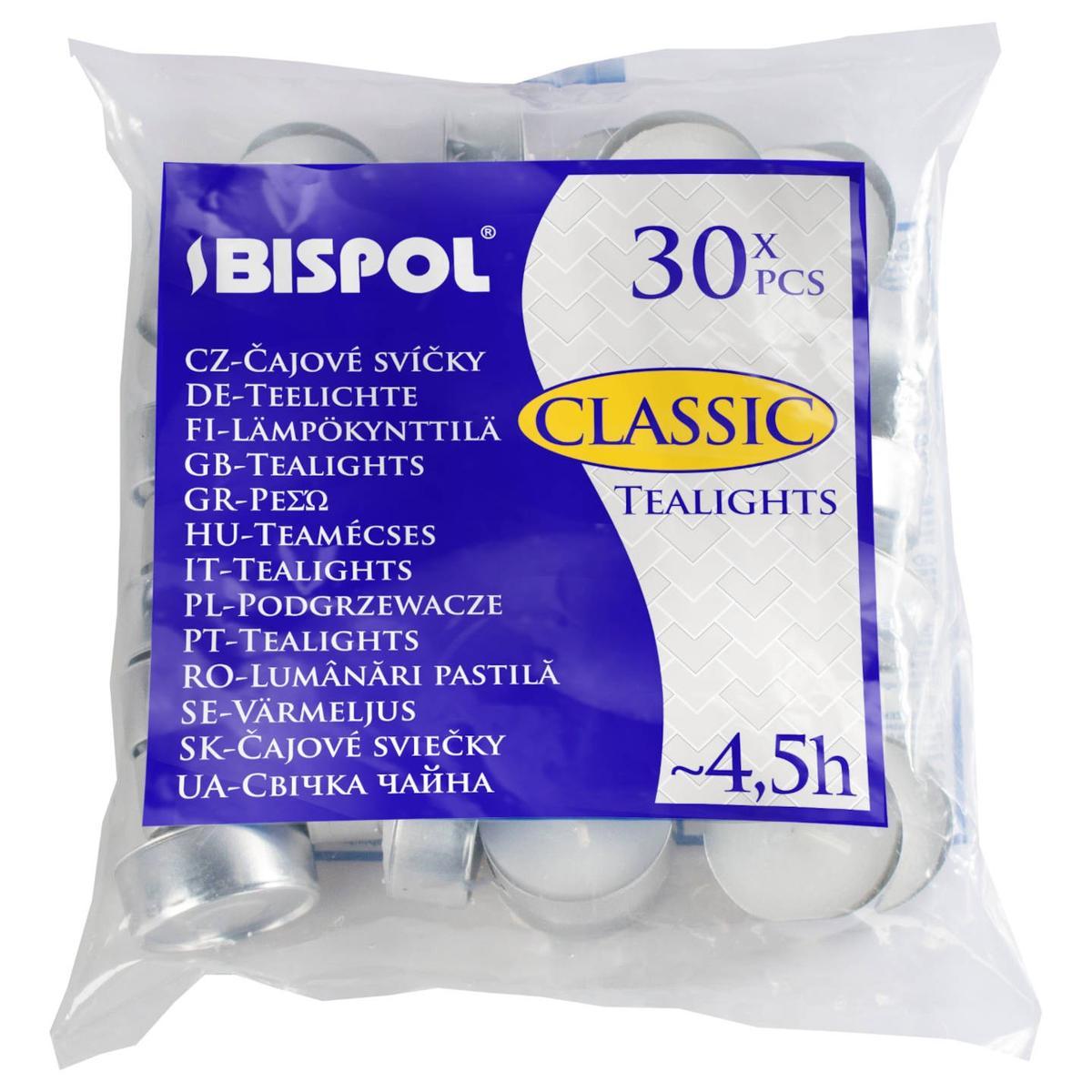 Podgrzewacze Bispol Classic Tealights 4,5h 30 sztuk nr. 1
