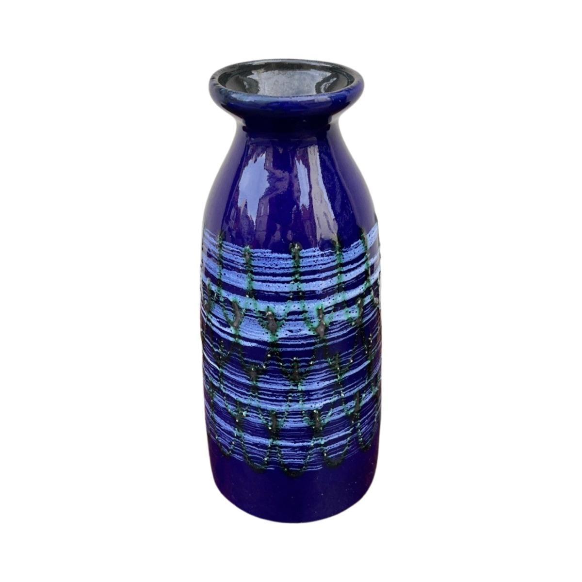 Kobaltowy ceramiczny wazon Strehla Keramik, Niemcy lata 60. 4 Full Screen