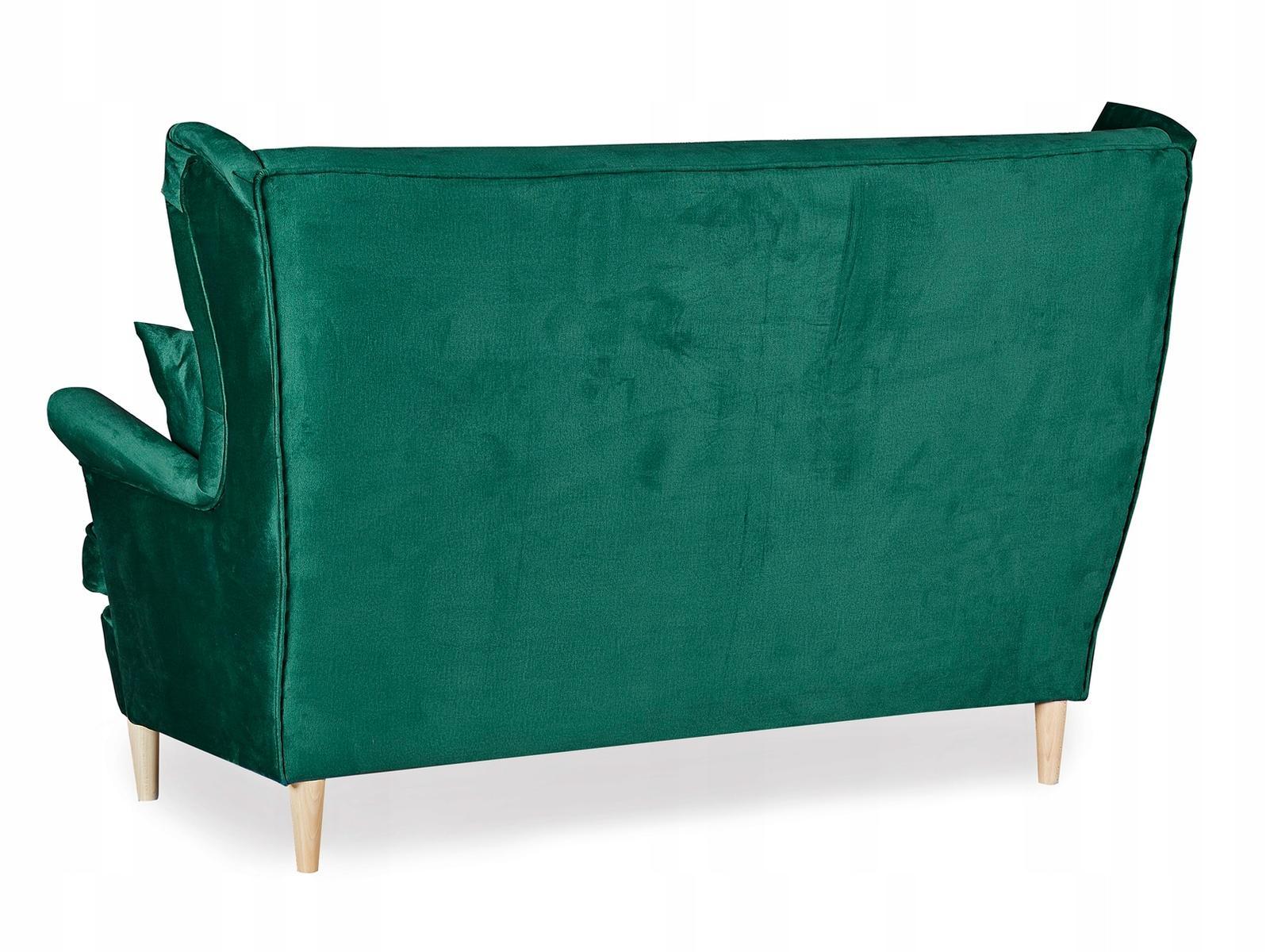 Sofa Uszak + 2 fotele +2 podnóżki butelkowa zieleń nr. 4
