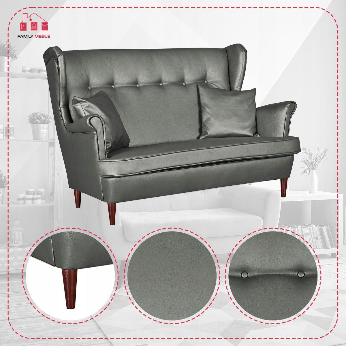 Zestaw wypoczynkowy eko skóra sofa + 2 fotele nr. 6