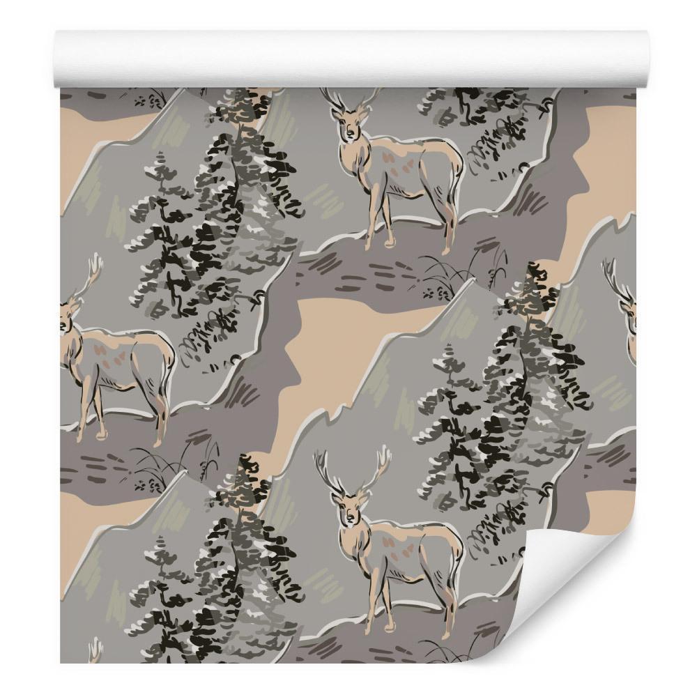 Tapeta – abstrakcyjne, Piękne jelenie w górach  nr. 1