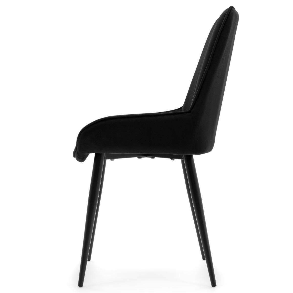 Krzesło LUCA czarne tapicerowane welurem czarne nóżki do jadalni lub salonu 5 Full Screen