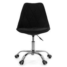 Krzesło do biurka DUBLIN biurowe krzesło obrotowe welurowe z poduszka do pokoju biura czarne - Miniaturka zdjęcia nr 2