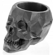 Doniczka betonowa Skull Low-Poly 11 cm | Stal - Miniaturka zdjęcia nr 1