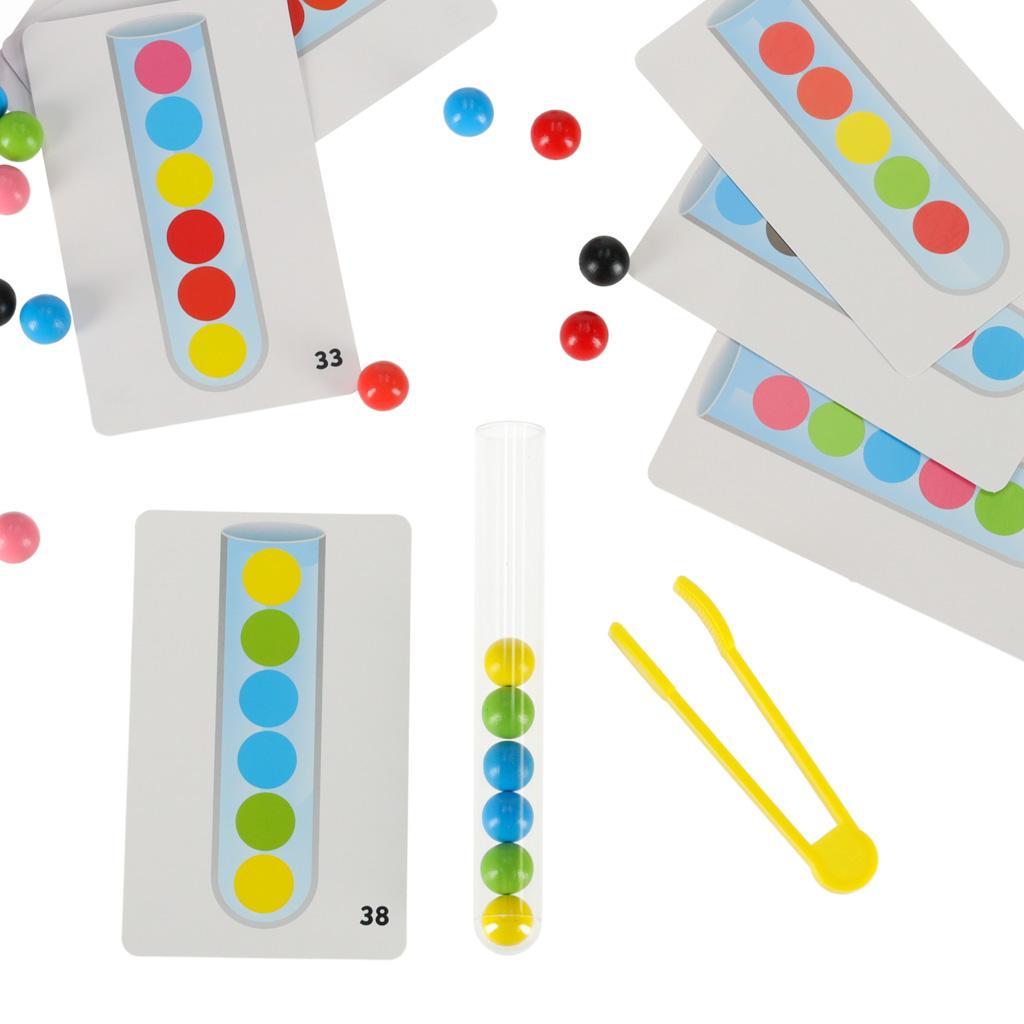 Układanka edukacyjna Montessori kolorowe kulki nauka liczenia zestaw dla dzieci 66 el. 16,5x5,5x12cm nr. 2