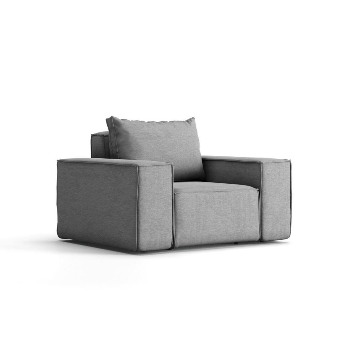 Sofa jednoosobowa SONNE 115x73x88 cm wodoodporna UV do ogrodu + poduszka szara 0 Full Screen
