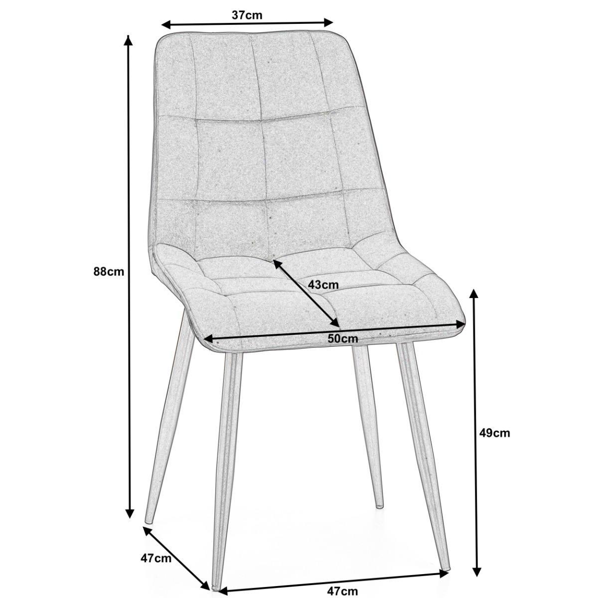 Krzesło CHIC szare tapicerowane welurowe aksamit do jadalni lub salonu  9 Full Screen