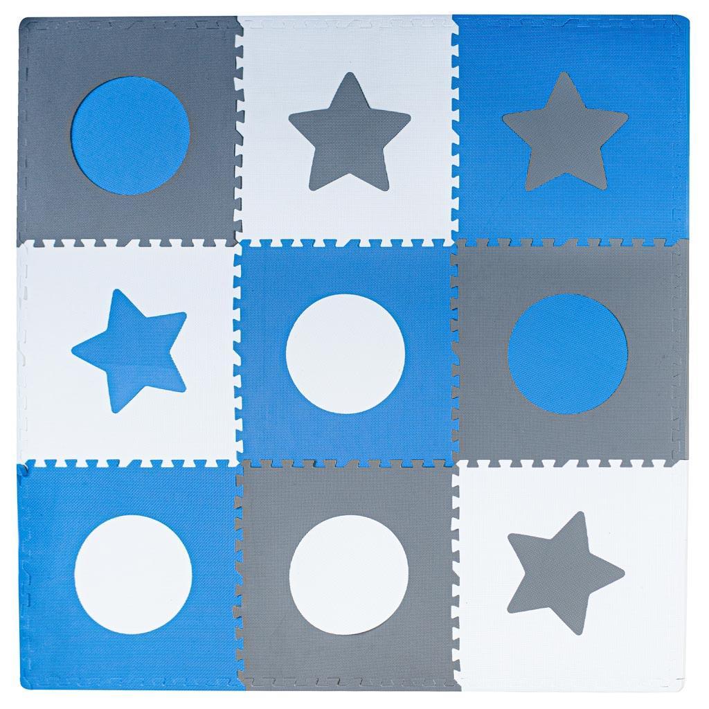 Puzzle piankowe mata dla dzieci 180x180cm 9 elementów szaro-niebieska nr. 4