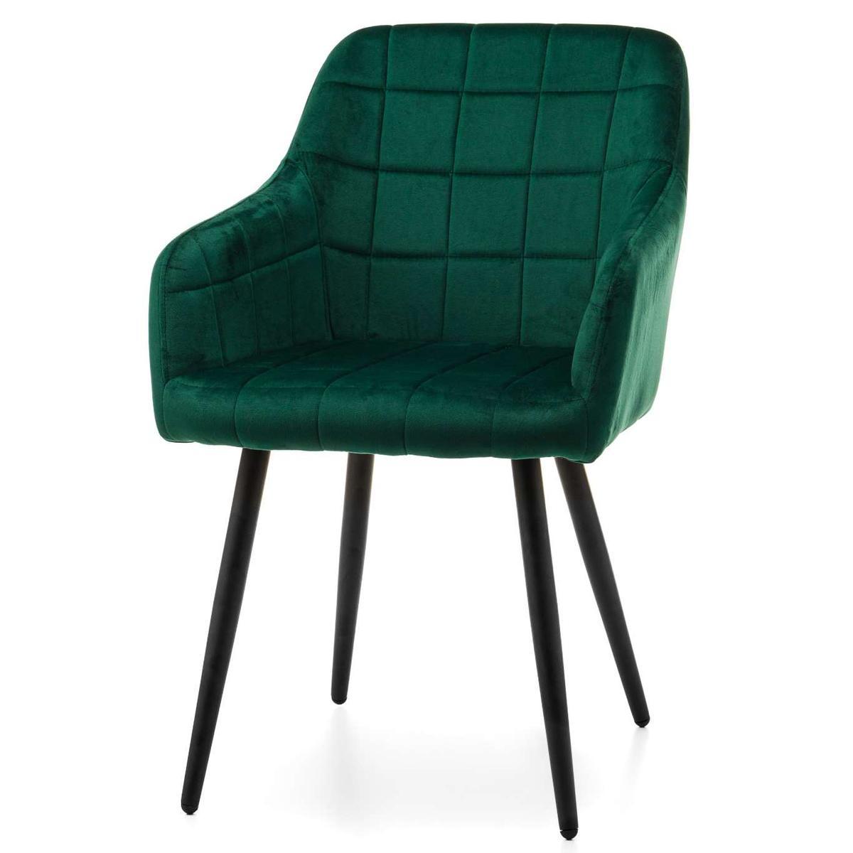 Krzesło ORTE zielone tapicerowane welurowe pikowane do jadalni lub salonu nr. 3