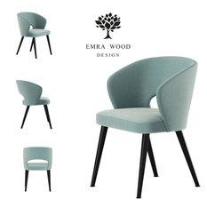 Krzesło DELUXE KR-8 50x60x85 cm welurowe do jadalni niebieski