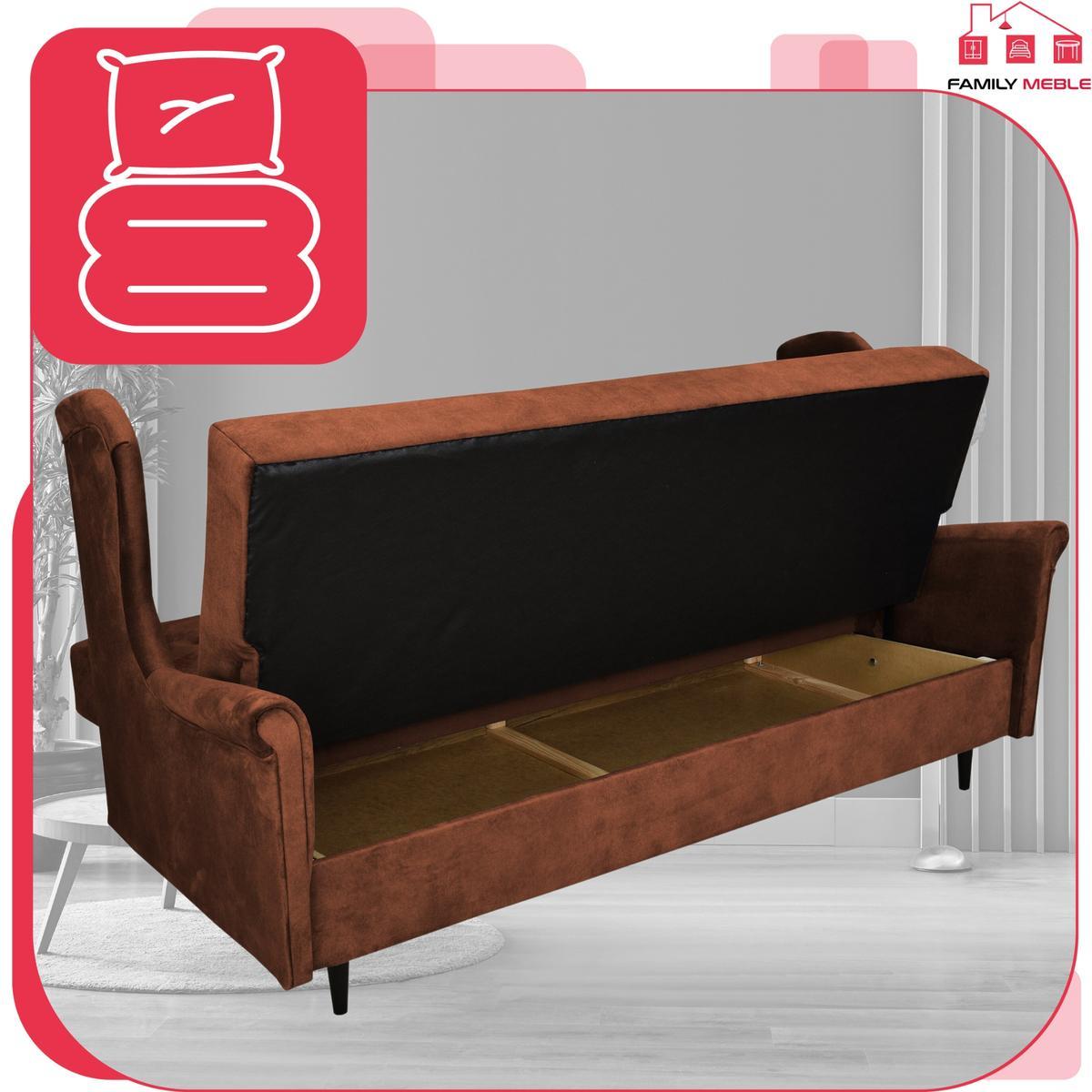 Wersalka sofa uszak kanapa rozkładana Ari brąz 5 Full Screen