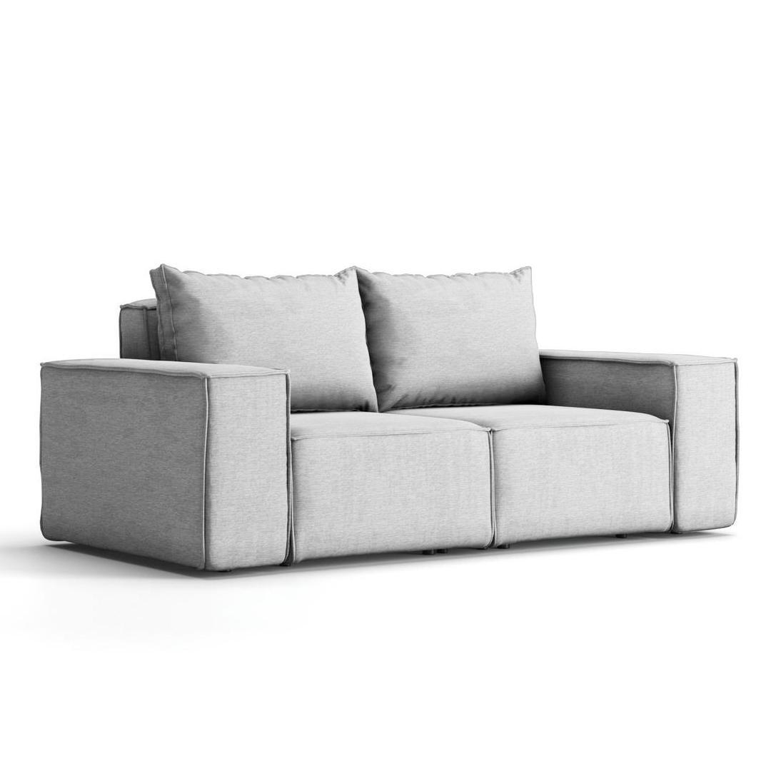 Sofa ogrodowa SONNE 180x73x88 cm dwuosobowa wodoodporna UV + 2 poduszki na taras do ogrodu jasnoszara nr. 2