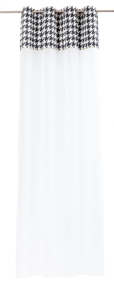 Firana ICONIC CHIC LIGHT 140x270 cm biała z carną kratką u góry na przelotkach  nr. 3