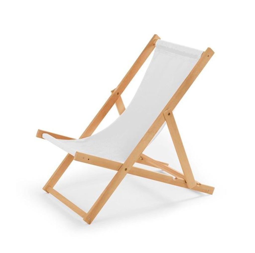 Leżak drewniany 47x112 cm ogrodowy plażowy do ogrodu biały 0 Full Screen